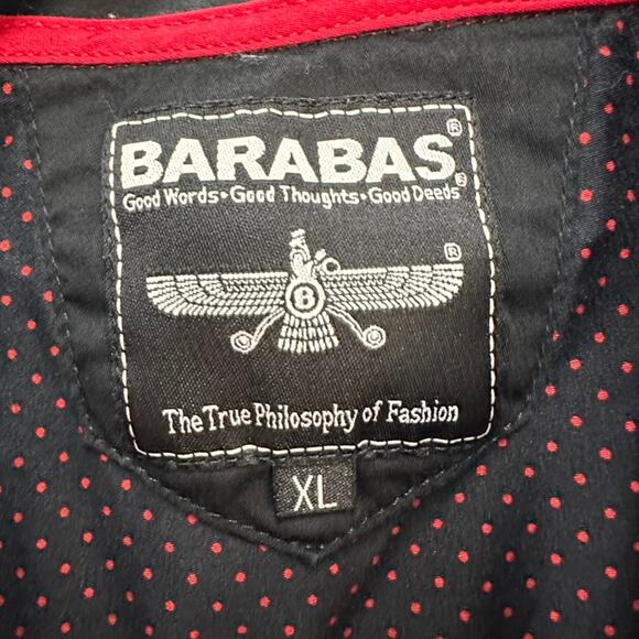 BARABAS men's XL Black Red Polka Dot Long Sleeve Button Up Evening Casual - Picture 6 of 12